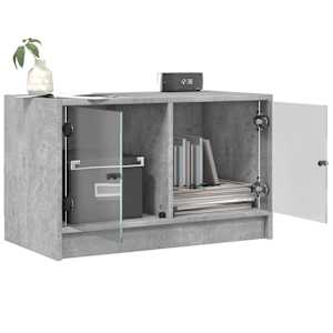 TV skříňka se skleněnými dvířky betonově šedá 68x37x42 cm - obrázek 5