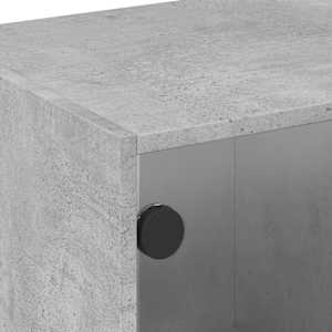 TV skříňka se skleněnými dvířky betonově šedá 68x37x42 cm - obrázek 9