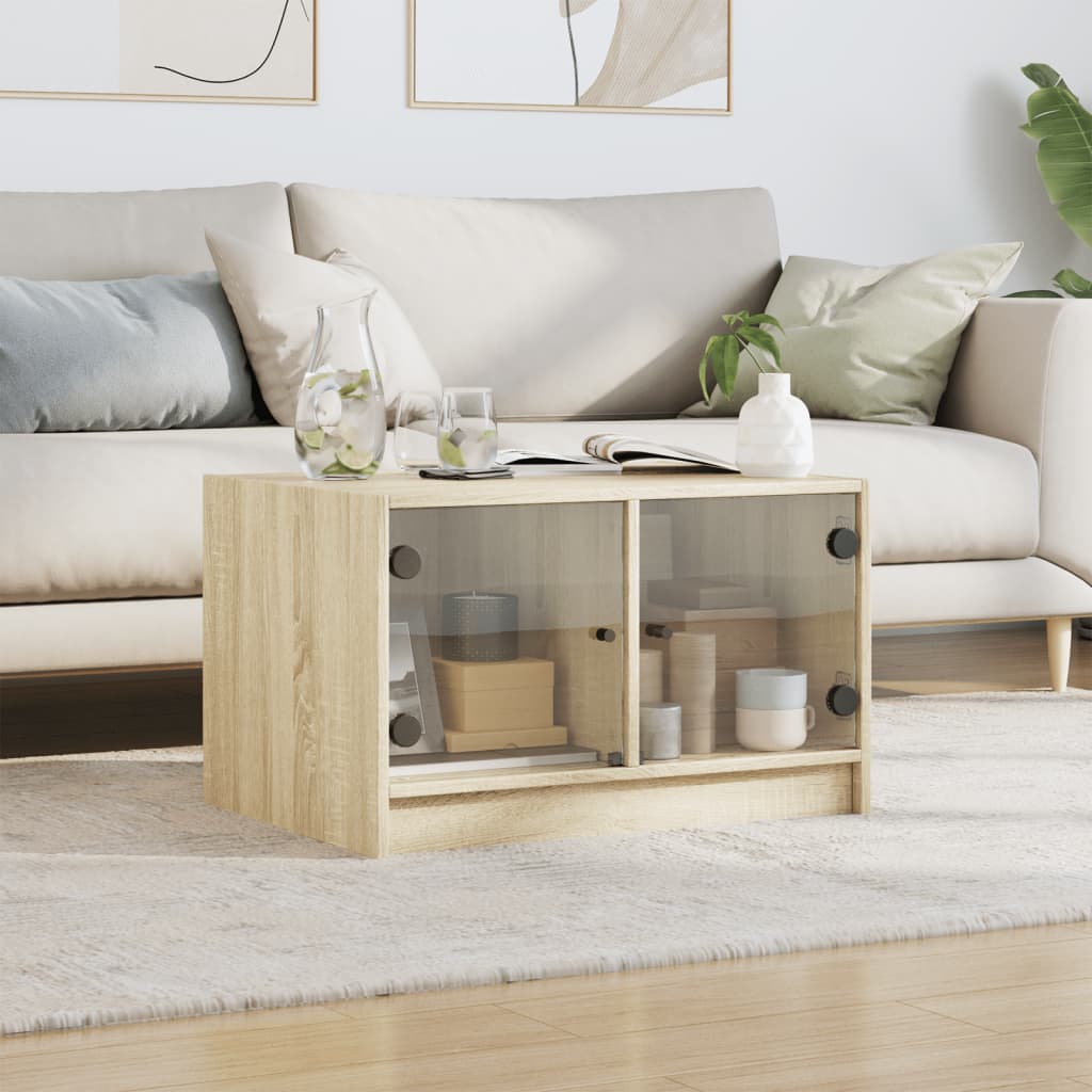 Thumbnail - vidaXL Couchtisch mit Glastüren Sonoma-Eiche 68x50x42 cm