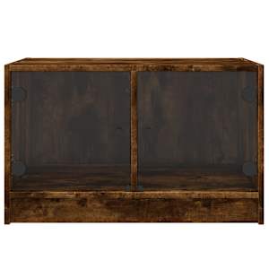 Konferenční stolek skleněná dvířka kouřový dub 68x50x42 cm - obrázek 6