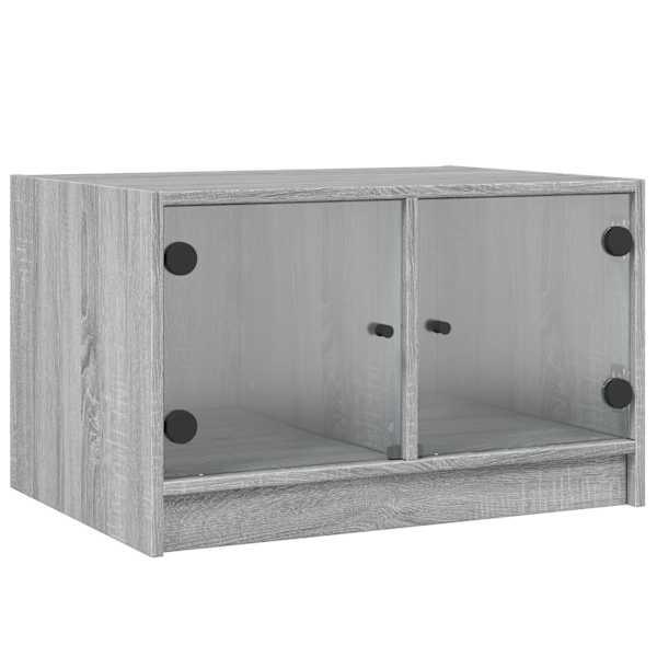 vidaXL kohvilaud klaasustega, hall Sonoma tamm, 68 x 50 x 42 cm