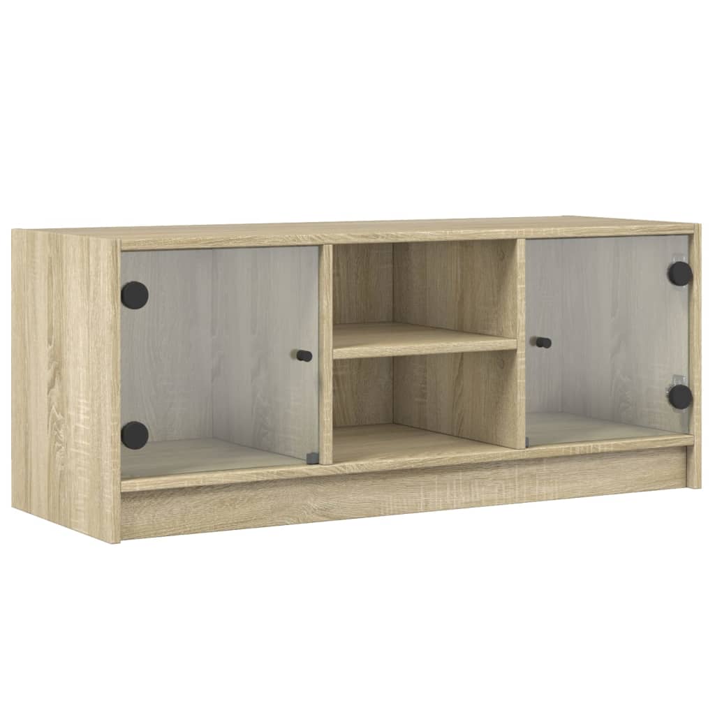 E-shop vidaXL TV skrinka so sklenenými dvierkami dub sonoma 102x37x42 cm