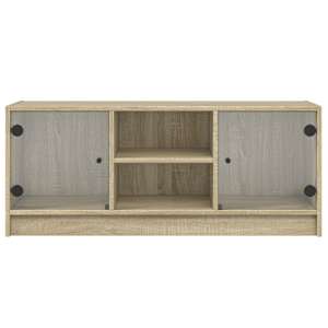 TV skříňka se skleněnými dvířky dub sonoma 102x37x42 cm - obrázek 6