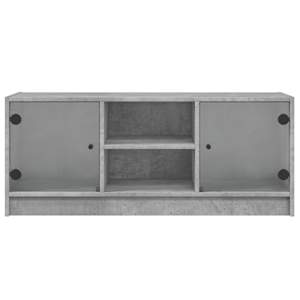 TV skříňka se skleněnými dvířky betonově šedá 102x37x42 cm - obrázek 6