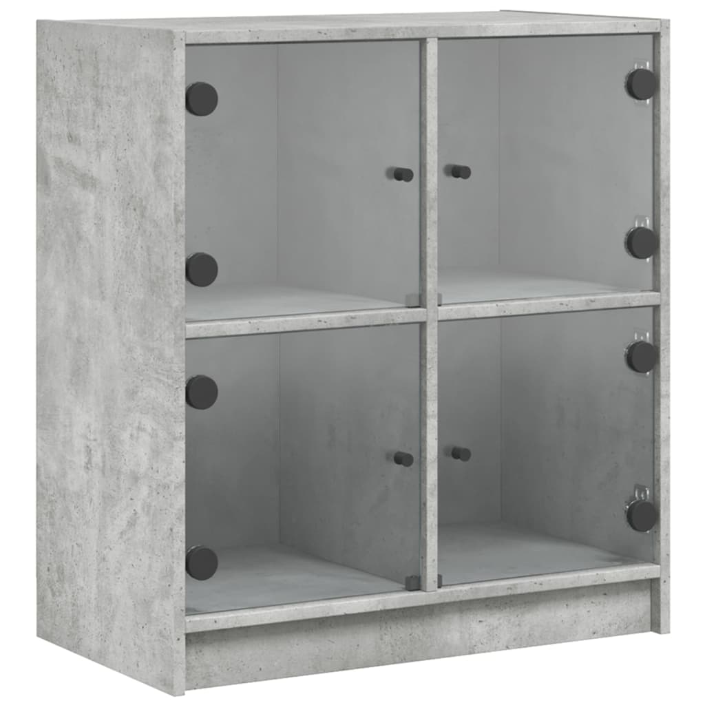 Thumbnail - vidaXL Beistellschrank mit Glastüren Betongrau 68x37x75,5 cm