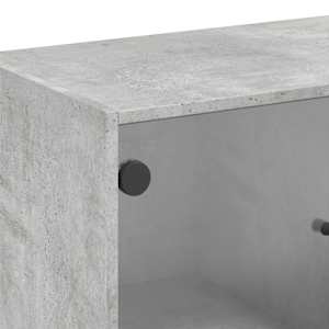 Odkládací skříňka skleněná dvířka betonově šedá 68x37x75,5 cm - obrázek 9