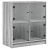 vidaXL klaasustega k&uuml;lgkapp, hall Sonoma tamm, 68 x 37 x 75,5 cm