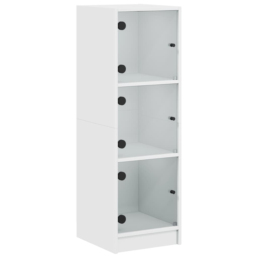 vidaXL Highboard se skleněnými dvířky bílý 35 x 37 x 109 cm