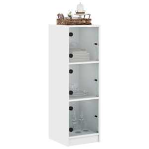 Highboard se skleněnými dvířky bílý 35 x 37 x 109 cm - obrázek 4