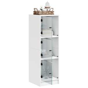 Highboard se skleněnými dvířky bílý 35 x 37 x 109 cm - obrázek 5