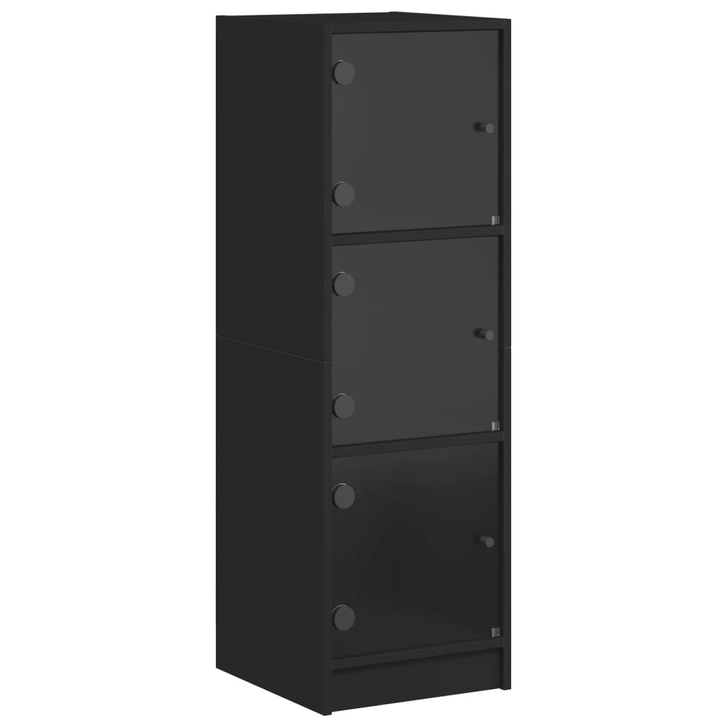 vidaXL Highboard se skleněnými dvířky černý 35 x 37 x 109 cm