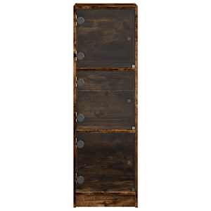 Highboard se skleněnými dvířky kouřový dub 35 x 37 x 109 cm - obrázek 6