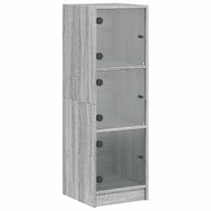 Highboard se skleněnými dvířky šedý sonoma 35 x 37 x 109 cm - obrázek 2