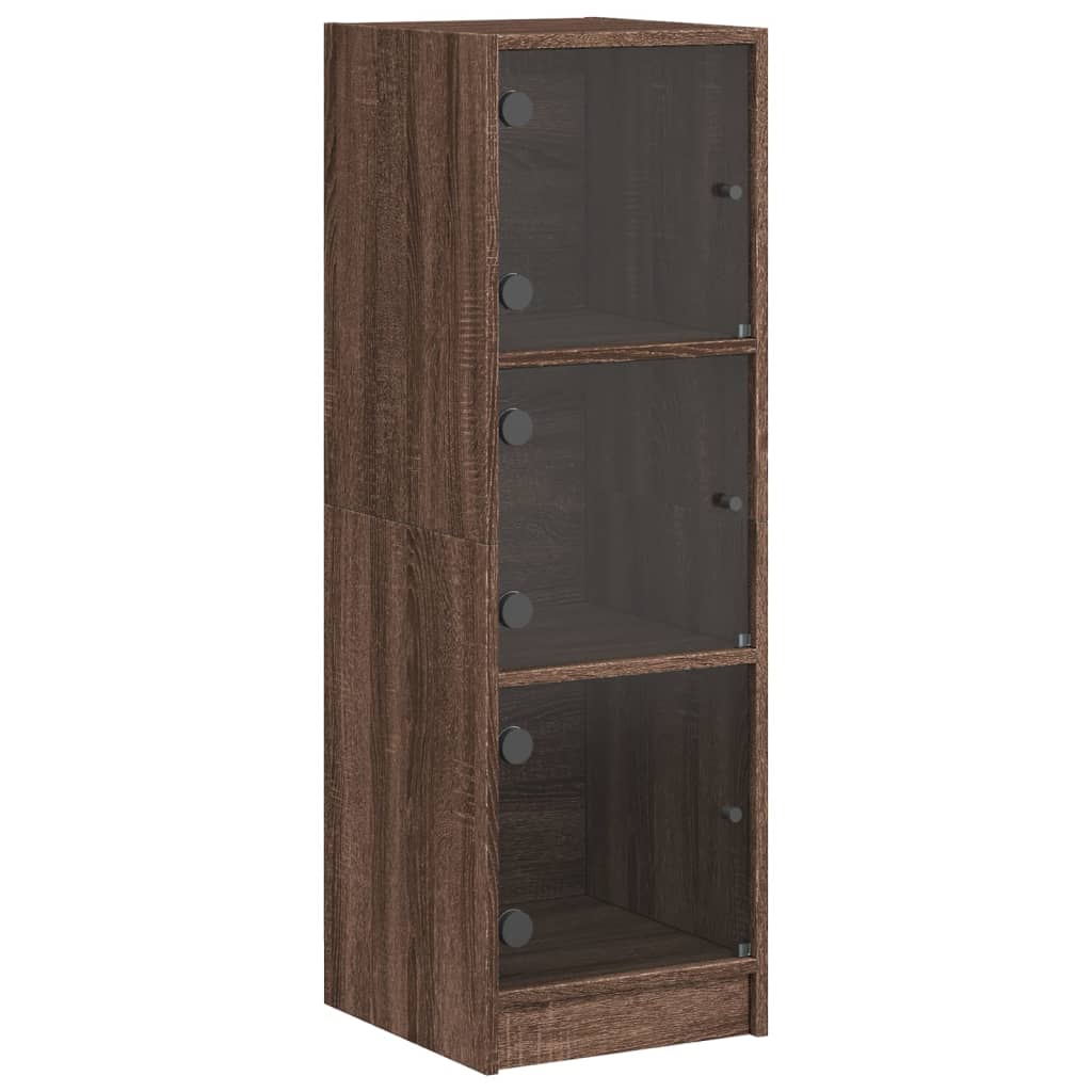 vidaXL Highboard se sklenÄ›nĂ˝mi dvĂ­Ĺ™ky hnÄ›dĂ˝ dub 35 x 37 x 109 cm