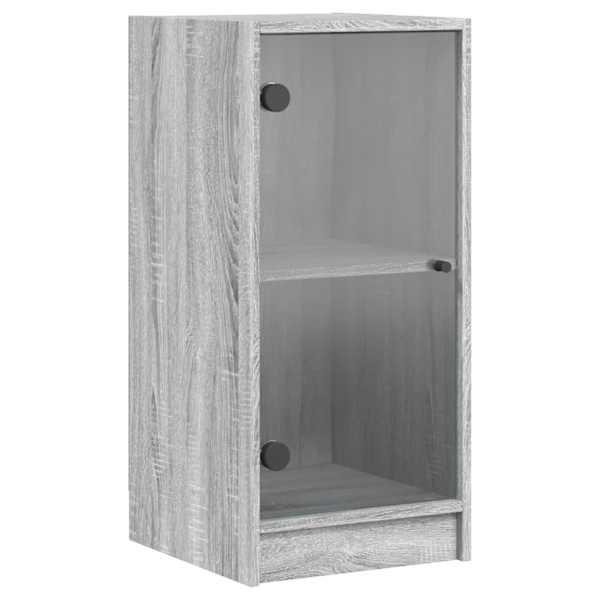 vidaXL klaasustega k&uuml;lgkapp, hall Sonoma tamm, 35 x 37 x 75,5 cm