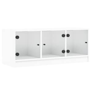 vidaXL klaasustega telerikapp, valge, 102 x 37 x 42 cm