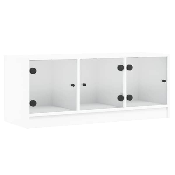 vidaXL klaasustega telerikapp, valge, 102 x 37 x 42 cm