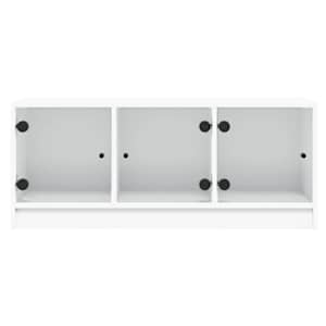 TV skříňka se skleněnými dvířky bílá 102x37x42 cm - obrázek 6