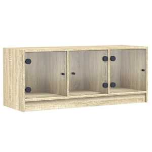 vidaXL klaasustega telerikapp, Sonoma tamm, 102 x 37 x 42 cm
