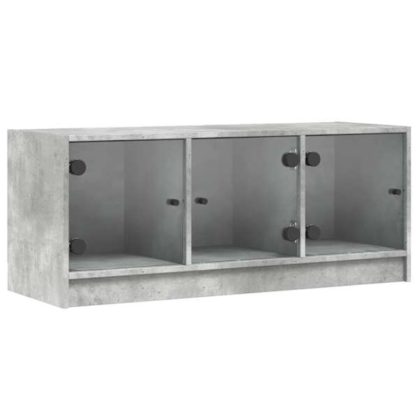 vidaXL klaasustega telerikapp, betoonhall, 102 x 37 x 42 cm
