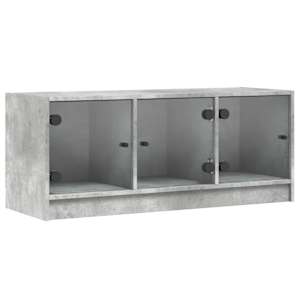 TV skříňka se skleněnými dvířky betonově šedá 102x37x42 cm - obrázek 2