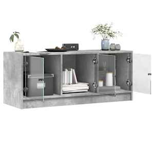 TV skříňka se skleněnými dvířky betonově šedá 102x37x42 cm - obrázek 5
