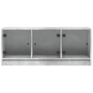 TV skříňka se skleněnými dvířky betonově šedá 102x37x42 cm - obrázek 6