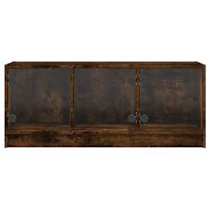 TV skříňka se skleněnými dvířky kouřový dub 102x37x42 cm - obrázek 6