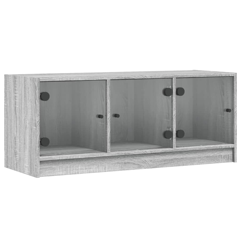 Thumbnail - vidaXL TV-Schrank mit Glastüren Grau Sonoma 102x37x42 cm