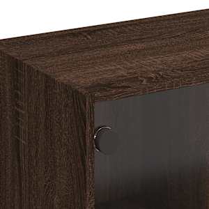 TV skříňka se skleněnými dvířky hnědý dub 102x37x42 cm - obrázek 9