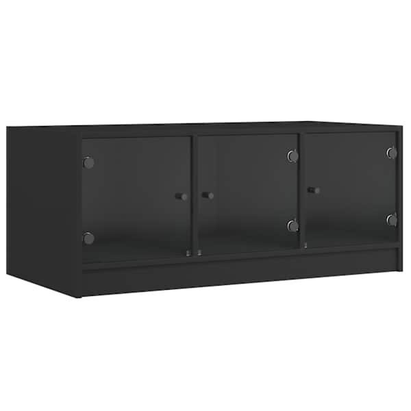 vidaXL kohvilaud klaasustega, must, 102 x 50 x 42 cm