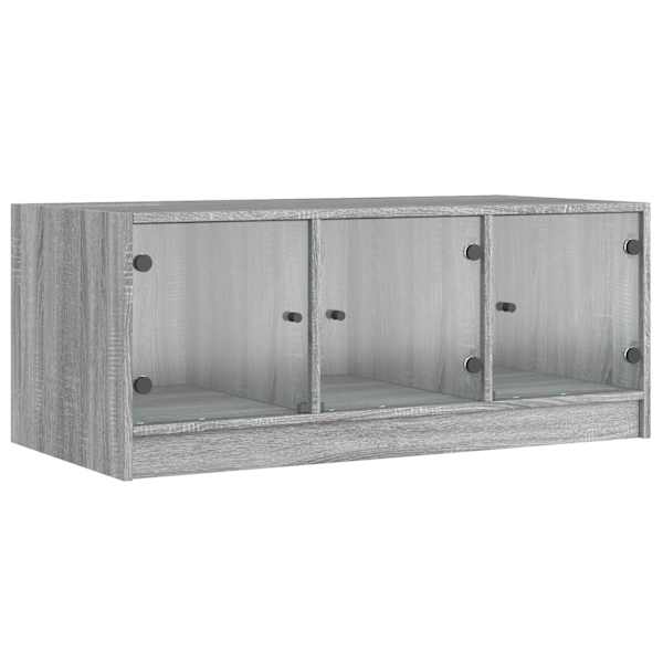 vidaXL kohvilaud klaasustega, hall Sonoma tamm, 102 x 50 x 42 cm