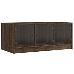 vidaXL kohvilaud klaasustega, pruun tamm, 102 x 50 x 42 cm