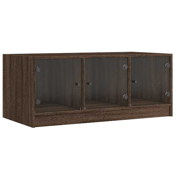 vidaXL kohvilaud klaasustega, pruun tamm, 102 x 50 x 42 cm
