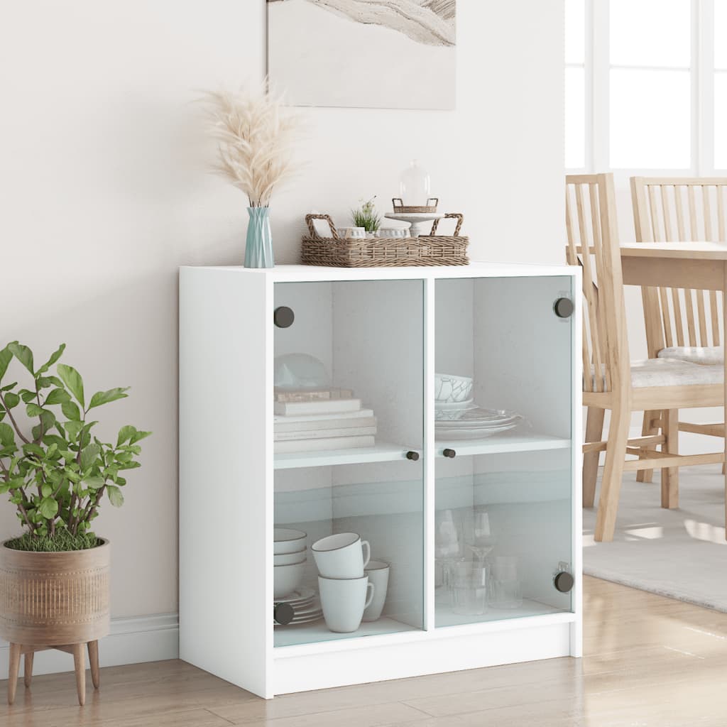 Thumbnail - vidaXL Beistellschrank mit Glastüren Weiß 68x37x75,5 cm