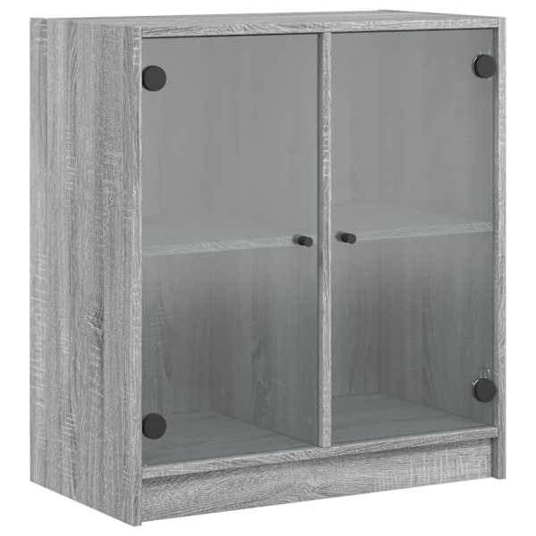 vidaXL klaasustega k&uuml;lgkapp, hall Sonoma tamm, 68 x 37 x 75,5 cm