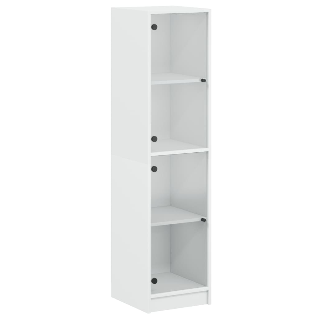 vidaXL Highboard se skleněnými dvířky bílý 35 x 37 x 142 cm