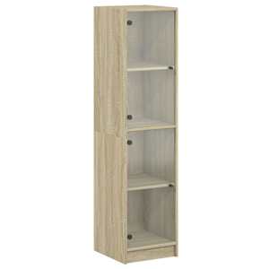 Highboard se skleněnými dvířky dub sonoma 35 x 37 x 142 cm - obrázek 2