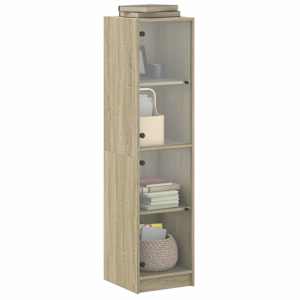 Highboard se skleněnými dvířky dub sonoma 35 x 37 x 142 cm - obrázek 4