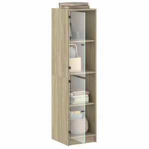 Highboard se skleněnými dvířky dub sonoma 35 x 37 x 142 cm - obrázek 5