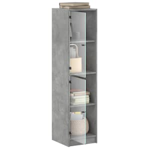 Highboard se skleněnými dvířky betonově šedý 35 x 37 x 142 cm - obrázek 5