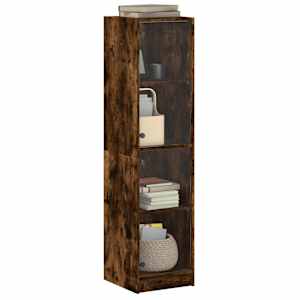 Highboard se skleněnými dvířky kouřový dub 35 x 37 x 142 cm - obrázek 4