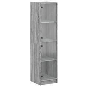 Highboard se skleněnými dvířky šedý sonoma 35 x 37 x 142 cm - obrázek 2
