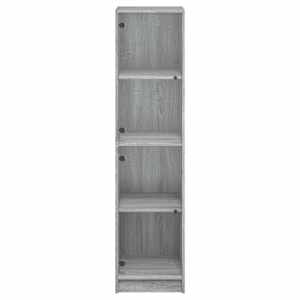 Highboard se skleněnými dvířky šedý sonoma 35 x 37 x 142 cm - obrázek 6