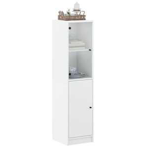 Highboard se skleněnými dvířky bílý 35 x 37 x 142 cm - obrázek 4