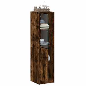 Highboard se skleněnými dvířky kouřový dub 35 x 37 x 142 cm - obrázek 5