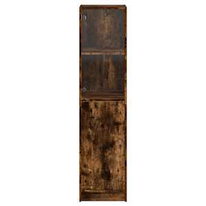 Highboard se skleněnými dvířky kouřový dub 35 x 37 x 142 cm - obrázek 6