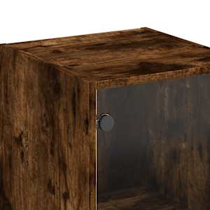 Highboard se skleněnými dvířky kouřový dub 35 x 37 x 142 cm - obrázek 10
