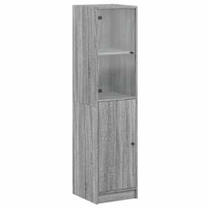 Highboard se skleněnými dvířky šedý sonoma 35 x 37 x 142 cm - obrázek 2