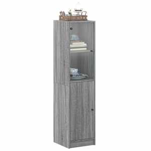 Highboard se skleněnými dvířky šedý sonoma 35 x 37 x 142 cm - obrázek 4